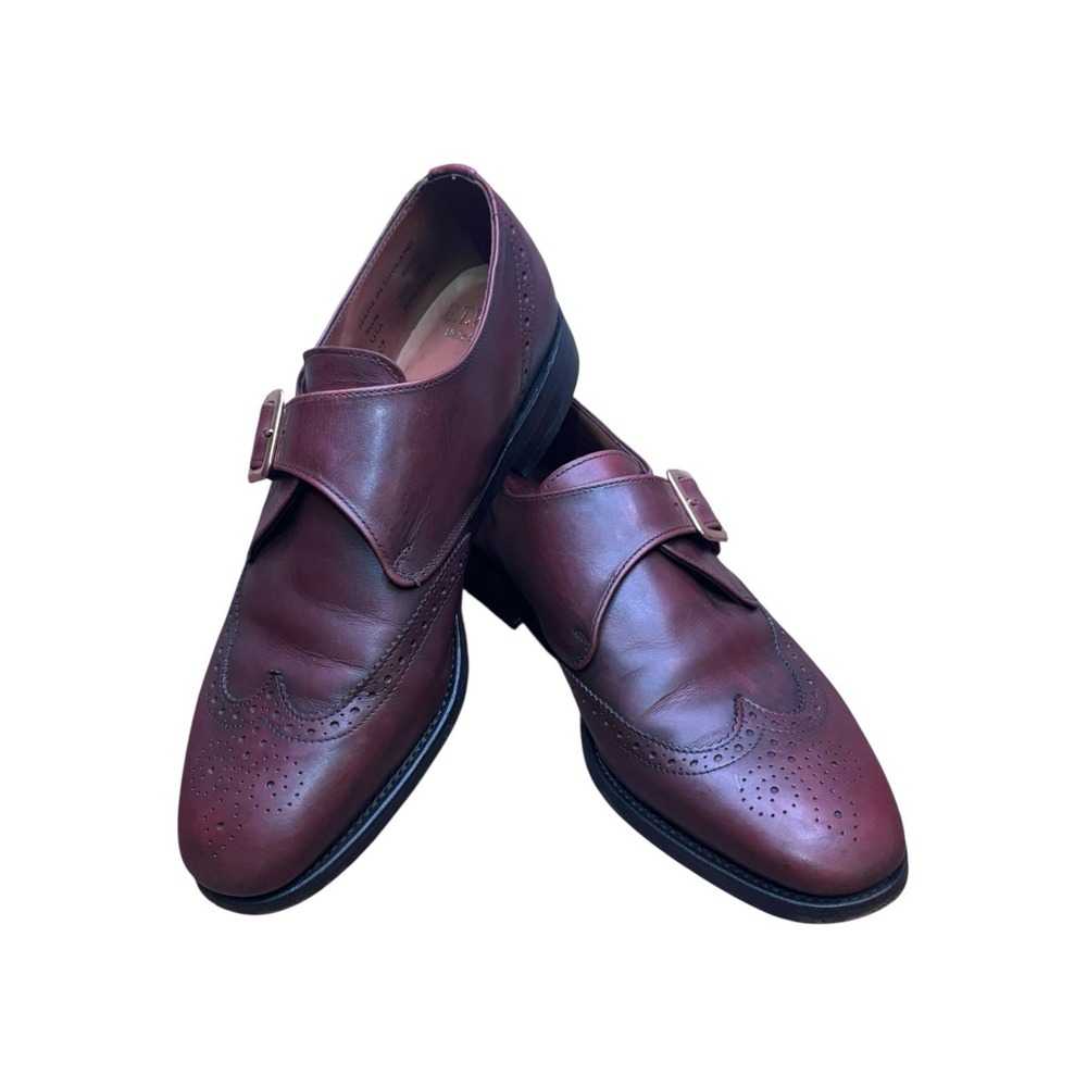 E.T. Wright Mens Brown‎ Buckle Dress Shoes 9D Masters Collection England  8122T